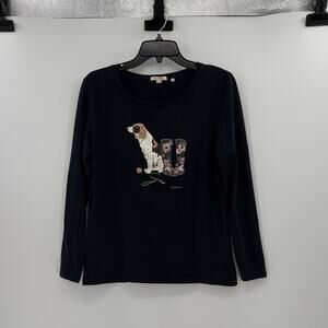 Barbour Women's Long Sleeve Hedley Dog Tee - Navy - 8